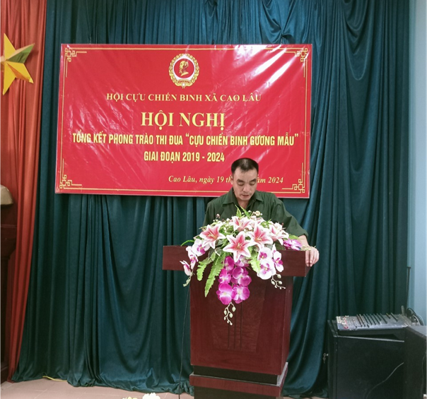 Đồng chí Hứa Văn Lót – Phó Chủ tịch Hội CCB xã khai mạc Hội nghị.